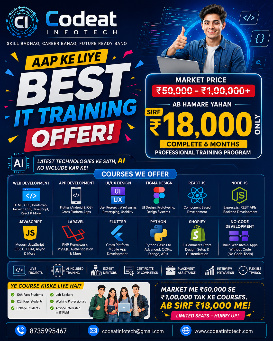 Best IT Training Institute for Web Development, App Development and AI Training in Surat